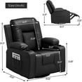 thumbnail image 4 of COMHOMA Recline Chair Set，Furniture 3PC Bonded Leather Recliner Set Living Room Set, Sofa, Recline Chair with massger(Black,Living Room Set 3+2+1), 4 of 9