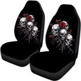 thumbnail image 6 of Qpednta Skull Rose Car Seat Covers Sets 4Pcs Front Seat Protector Carseat Rear Split Bench Cover Universal Vehicle Seat Protector Fit Most Car Truck SUV, 6 of 7