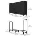 thumbnail image 3 of Outsunny 6ft Firewood Rack with Cover Wood Storage Holder Black, 3 of 10