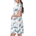 thumbnail image 2 of Balery Cute Shark Vestidos sueltos de manga corta para mujer, vestidos de verano 2025, vestidos casuales de corte A con vuelo., 2 of 6