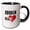 Black/White, variant on 3drose, Broken Heart Stylized Text, Image of a Red Heart. Romantic Gifts, 11oz Mug
