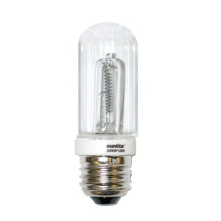 250w Screw Base - SUNLITE JDD 250w 120V JDD Double Envelope T10, Medium Base Clear Halogen bulb