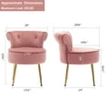 thumbnail image 6 of Duhome Makeup Vanity Chair with Back, Velvet Vanity Stool with Gold Legs Small Tufted Accent Chair for Girls Kids, Pink, 6 of 12