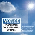 thumbnail image 6 of (2 Pack) Please Take Your Valuables With You OSHA Notice Sign, 6 of 7