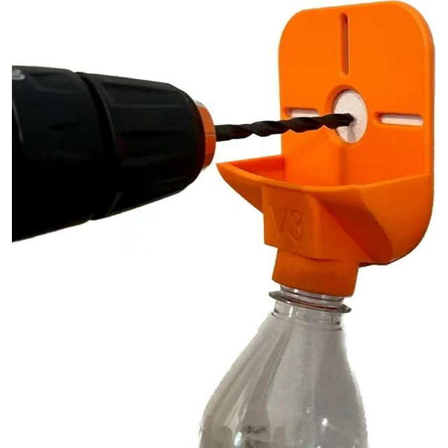 Colector de polvo de taladro | Guía de montaje en pared para brocas de 0,8" | Sin instalación y ligero para manualidades y reparación de aparatos electrónicos (rectangular naranja)