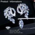 thumbnail image 4 of Blue Green Cubic Zirconia Stone Leaf Shape Stud Earring for Women Wedding Party, 4 of 9
