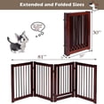 thumbnail image 3 of Demi Bonn 30"H 4 Panel Wood Folding Fence Freestanding Pet Gate, Stairs Step Over Divider for Dogs and Puppies, Brown, 3 of 9