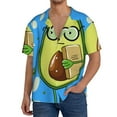 thumbnail image 3 of KLL Avocado with Glasses Print Men's Shirt Short Sleeve Button Down Summer Cuba Beach Shirts- 4X-Large, 3 of 7