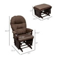 thumbnail image 4 of Newboti Furniture Nursery Glider Rocking Chair with Ottoman, Thick Padded Cushion Seating and Wood Base, Brown 78103, 4 of 9