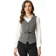 thumbnail image 1 of Chaleco con Botones y Cinturón para Mujer Chaleco con Cuello en V y Bolsillos Gris L, 1 of 6