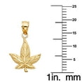 thumbnail image 2 of Precious Stars 14K Yellow Gold Unisex Marijuana Leaf Pendant with 16" Chain Necklace, 2 of 6