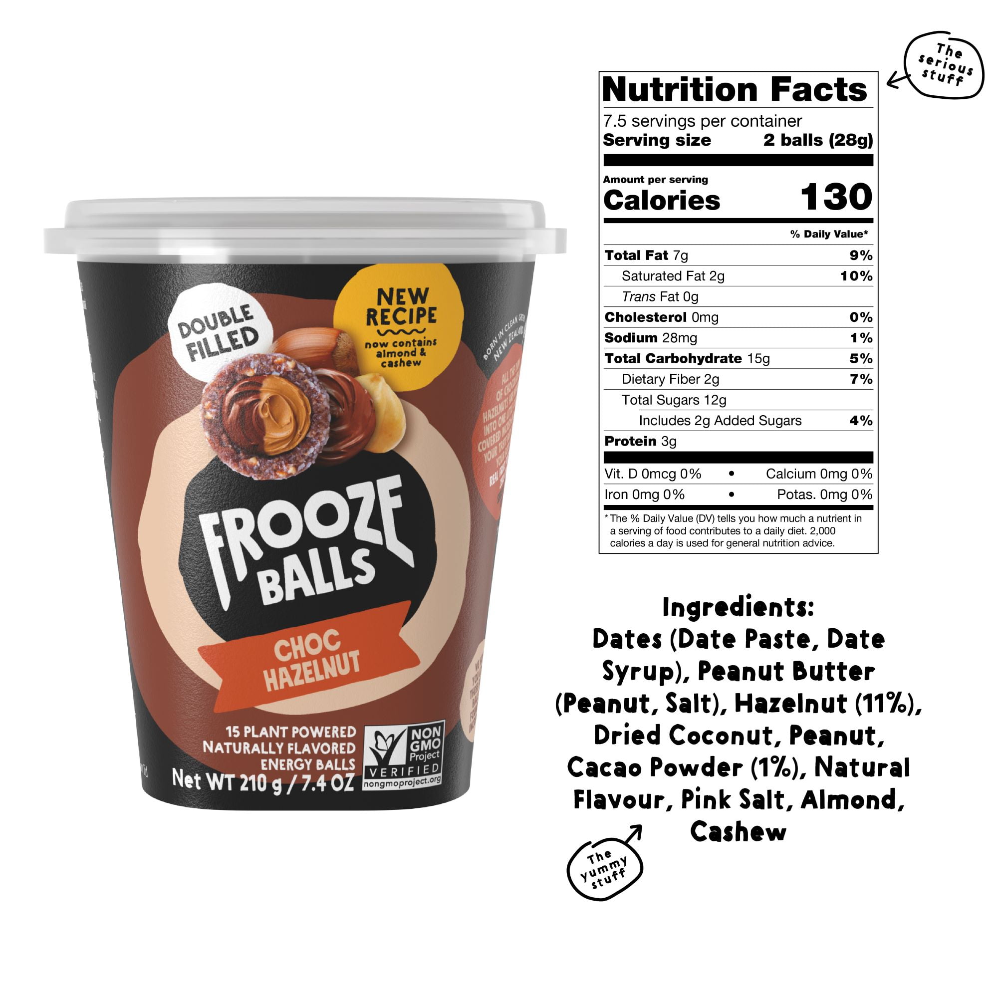 Frooze Balls Vegan Chocolate Hazelnut Energy Balls, 7.4 oz