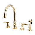 thumbnail image 2 of Kingston Brass KS2798GLBS  Governor 8\" Deck Mount Kitchen Faucet with Brass Sprayer, 2 of 4