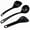 Black, variant on ABCISI Rice Paddle Spoon Set, Nonstick PPS Rice Scooper, Soup Ladle and Porridge Spoon for Rice, Soup, Potatoes and Everyday Cooking, Black, 3 Pcs