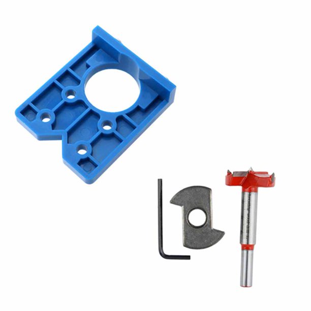 Juego de taladro con plantilla para orificio de bisagra de 35mm, abridor de orificio de puerta DIY, guía de bisagras ocultas Likrtyny 5gh1gz0jc3xy1jv5