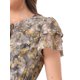 thumbnail image 5 of Vestido de gasa floral con volantes y cuello en V, sin mangas, con lazo, por encima de la rodilla, en color gris, talla XL, 5 of 6