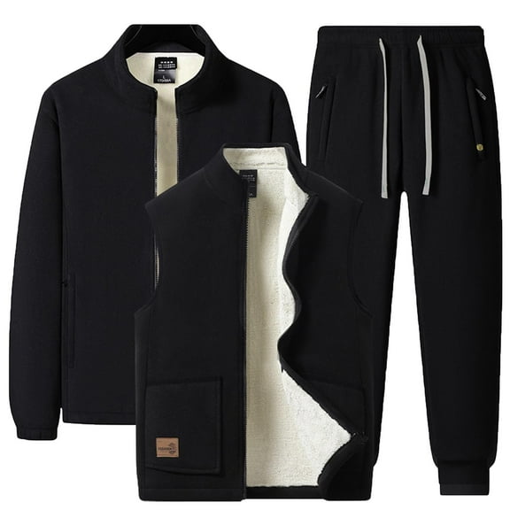 2 Piece Track Suits Set for Men Zipper Jacket and Drawstring Waist Sweatpants with Pockets Casual Sportswear, 5XL