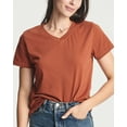 thumbnail image 3 of Real Essentials 4 Pack: Women's Classic-Fit Cotton Short-Sleeve V-Neck T-Shirt (Available in Plus Size), 3 of 6