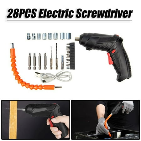 

28pcs Electric Screwdriver Kit Cordless Electric Drill Portable Screw Driver