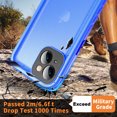 thumbnail image 4 of PlusAcc For iPhone 14 Waterproof Shockproof Dustproof Case with Built-in Clear Screen Protector Rugged Cover - Blue, 4 of 8