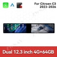 thumbnail image 3 of ZWNAV Dual 12.3 inch Screen Car Radio For Citroen C3 2023-2026 Android GPS Navigation Multimedia Video Player Stereo Receiver Head Unit, 3 of 15