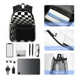 thumbnail image 5 of Lafuoo 3d Black and White Checkerboard Tunnel Pattern Casual Backpack, Large Capacity Adjustable Shoulder Strap Computer Backpack, Unisex, Suitable for Campus, Business,Travel-One Size, 5 of 6