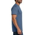 thumbnail image 3 of Hanes Essential-T Men T-Shirt, Short Sleeve Crew Neck, Classic Fit Cotton Tee, Denim Blue, M, 3 of 5