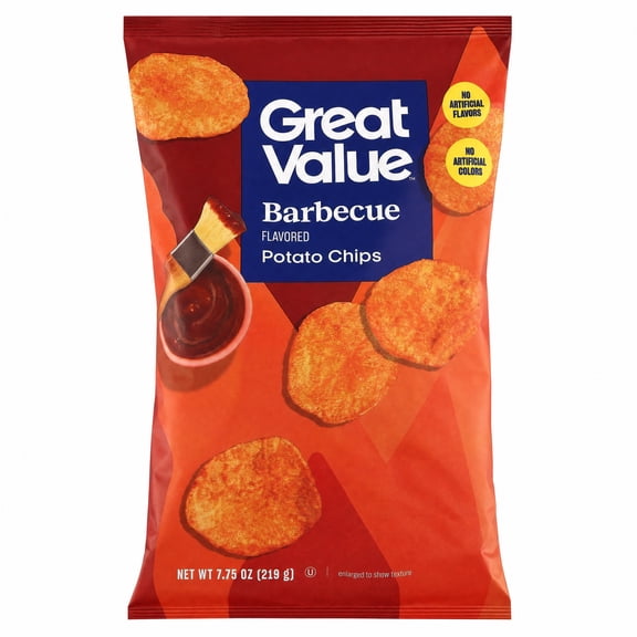 Great Value Barbecue Potato Chips, 7.75 oz Bag