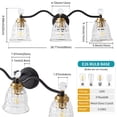 thumbnail image 5 of Bathroom Vanity Lights Black 3 Light Modern Vanity Light Fixtures, 5 of 5