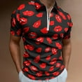 thumbnail image 3 of YUEHUA Mens Valentine's Day Polo Shirts Quick Dry Short Sleeve Heart Print Golf T Shirt Performance Moisture Wicking Casual Workout, 3 of 7