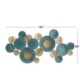 thumbnail image 3 of DecMode Teal Metal Plate Wall Decor with Textured Pattern, 3 of 7