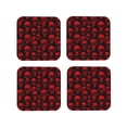 thumbnail image 1 of Vsdgher Red Skulls Print Leather Coasters for Drinks, Durable Drink Coasters 4 Set for Tabletop Protection, Luxurious Home Décor and Housewarming Gift-Square, 1 of 6