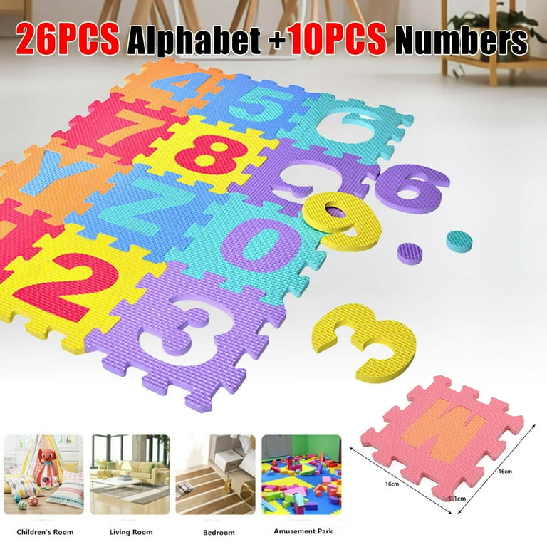 Foam floor alphabet and 2024 number puzzle mat