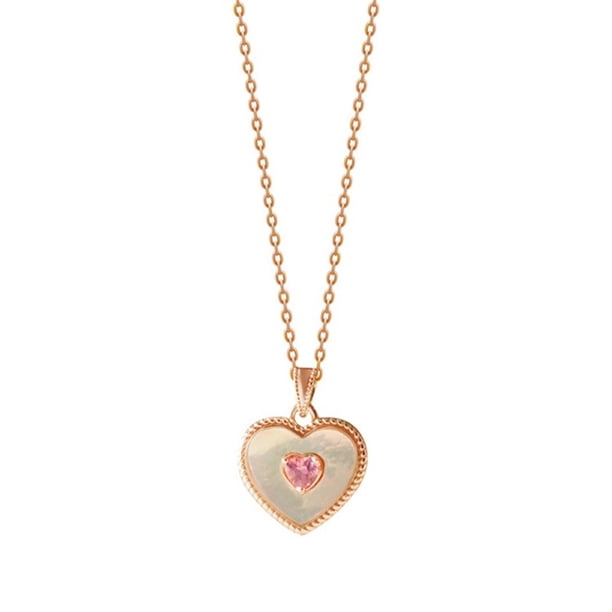 Peach necklace with sweet niche design, women's INS love feeling, pink pendant, Japanese and Korean collarbone chain