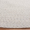 thumbnail image 3 of SAFAVIEH Braided Gino Distressed Machine Washable Reversible Area Rug, Ivory/Light Grey, 6' x 6' Round, 3 of 8