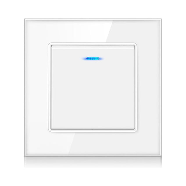 Yuarrent Interruptor de lámpara de Panel de luz, suministros para el hogar, accesorios para el hogar, interruptores de presión, instalación Decoración del hogar Blanco/Control doble