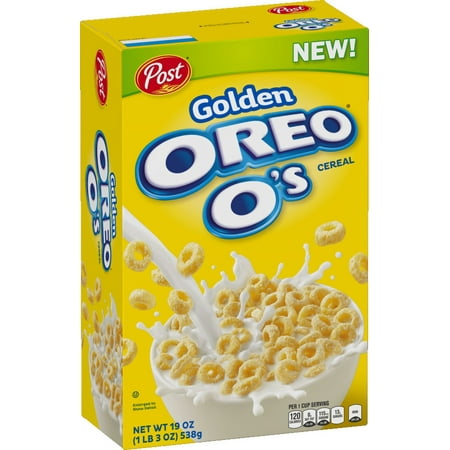 (2 pack) (2 Pack) Post Golden Oreo O's Breakfast Cereal, Oreo Cookie, 19 Oz