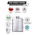 thumbnail image 4 of 3 Piece Flask Set - Red Garter Belt, 3 oz Flask and Funnel - Front Engravable for Personalized Gift - Stainless Steel, Screw-On Cap, Leakproof - Gift Box Included, 4 of 4