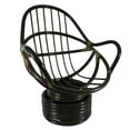 thumbnail image 2 of International Caravan Bali Rattan Swivel Rocker with Microsuede Cushion Arm Chairs Black Urban, Traditional, 2 of 2