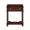 thumbnail image 2 of Retro Style Nightstand with Drawer and Open Shelf for Bedroom, Bedside Table with Turned Legs and Metal Handle, 2 of 8