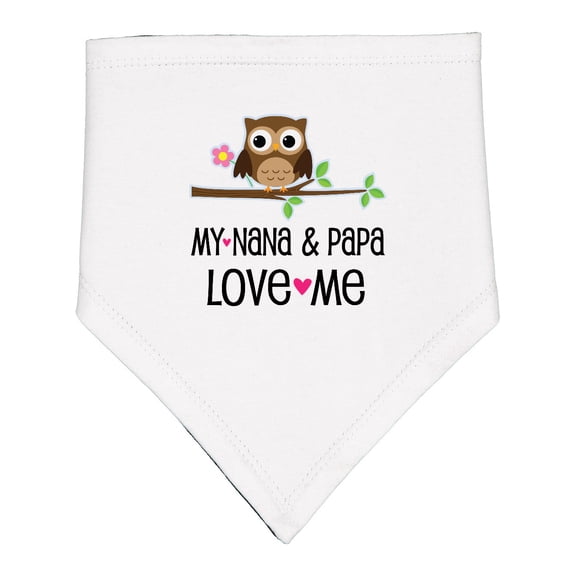 Inktastic Nana and Papa Love Me Baby Girl Baby Bandana Bib