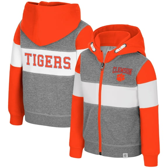 Toddler Colosseum  Heather Gray Clemson Tigers Bert Full-Zip Hoodie