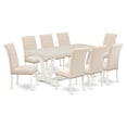 thumbnail image 2 of East West Furniture V727FL716-9 - 9-Piece Modern Dining Table Set - 8 Parson Chairs and a Rectangular Dining Table Solid Wood Frame, 2 of 6