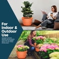 thumbnail image 3 of 10-Inch Whiskey Barrel Planters Outdoor Pack of 5 - Durable Plastic Plant Pots for Indoor & Outdoor Use with Drainage & Saucer, Lightweight Rustic Barrel Planters for Flowers, Herbs & Small Plants, 3 of 4