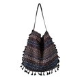 thumbnail image 4 of de hombro para mujer, de mano para mujer, bandolera, bohemio con borlas, cartera para teléfono móvil , Rayas azules Macarena bolsos de hombro de las mujeres, 4 of 7