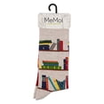 thumbnail image 7 of MeMoi Let's Read Bookshelf Bamboo Blend Crew Sock - Womens - Female, 9-11, Denim Heather, 7 of 7