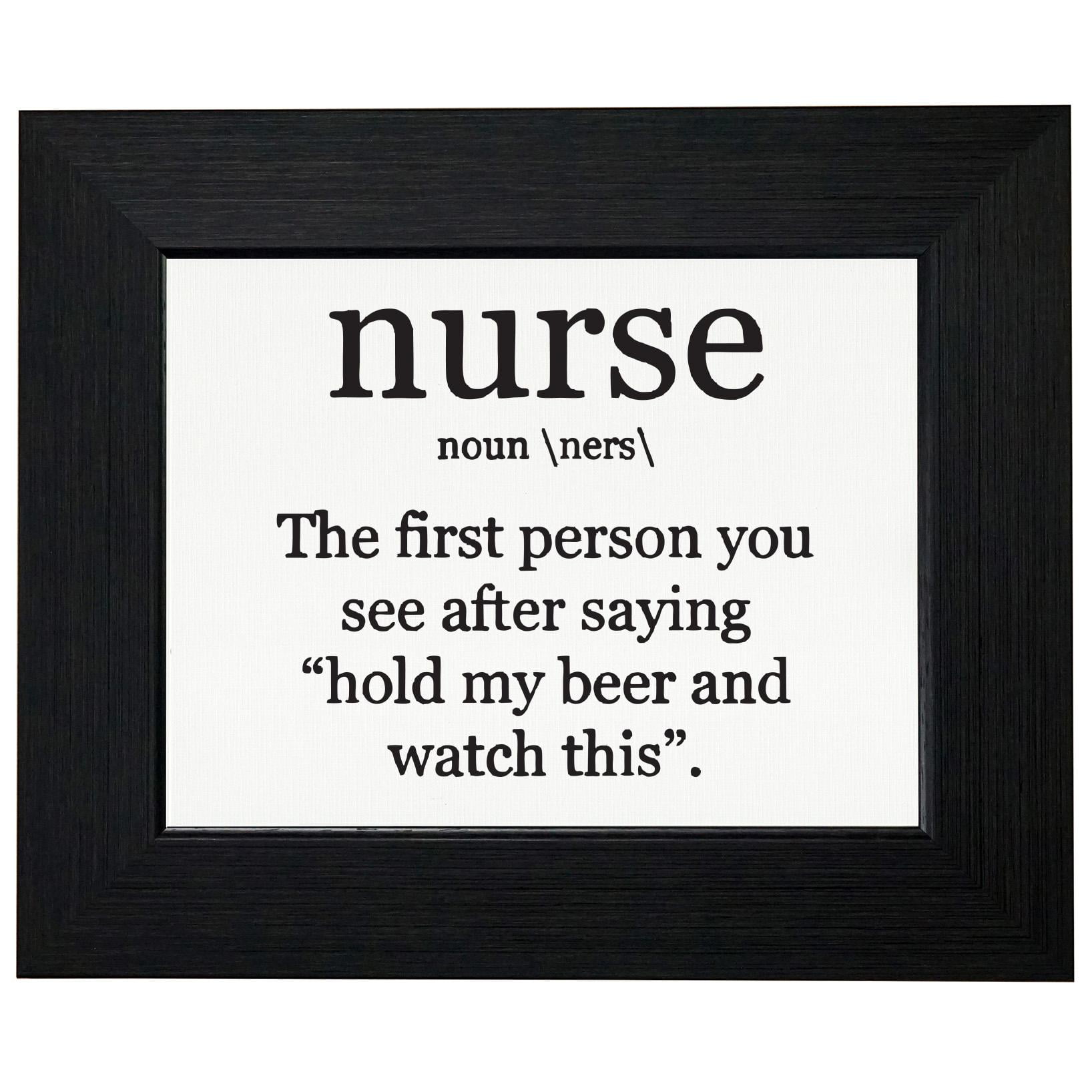 Nurse Hilarious Dictionary Definition Nursing Humor Graphic Framed