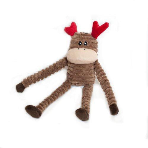 Reindeer Large ZippyPaws Holiday Crinkle Squeaky Plush Dog Toy Filled with Crinkle Paper and Stuffing 