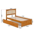thumbnail image 6 of HomeStock Mid-Century Marvel Twin Solid Wood Platform Bed with Footboard & Twin Trundle in Light Toffee, 6 of 9