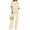 Beige, variant on Sundazz Two Piece Sets for Women Summer Matching Lounge Sets Short Sleeve Tops and Wide Leg Pants Travel Vacation Outfits